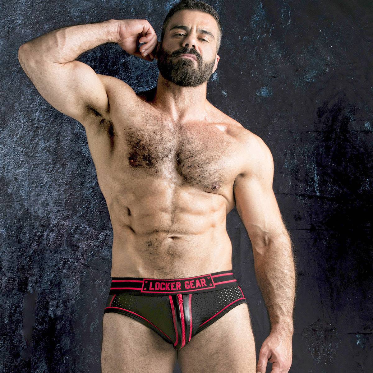 Locker Gear Racer Stripe Bottomless Brief with Zipper - Image 9
