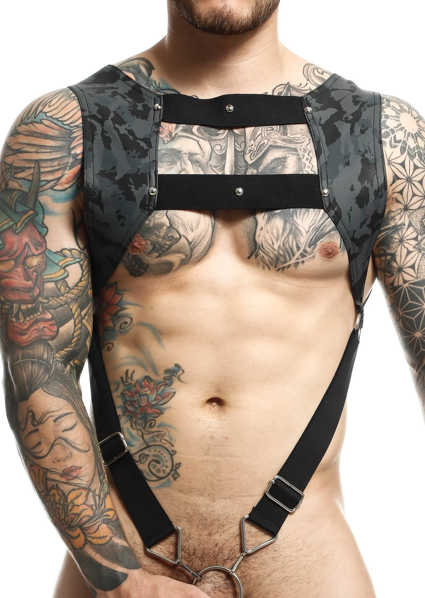 Male Basics Crop Top C-Ring Harness - Image 17