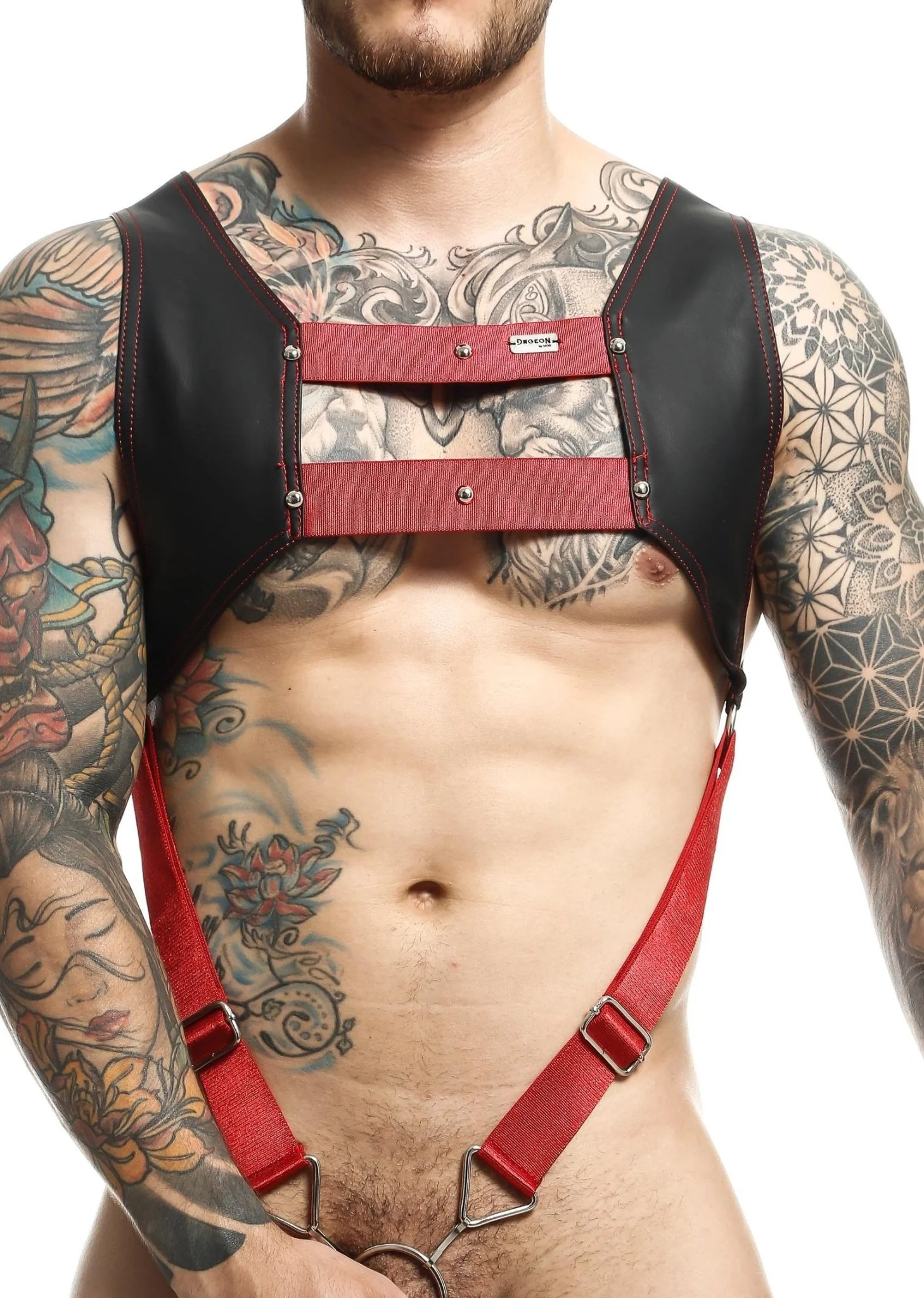 Male Basics Crop Top C-Ring Harness - Image 21