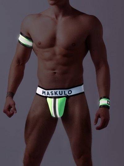 Maskulo Neon Jockstrap with Detachable Pouch