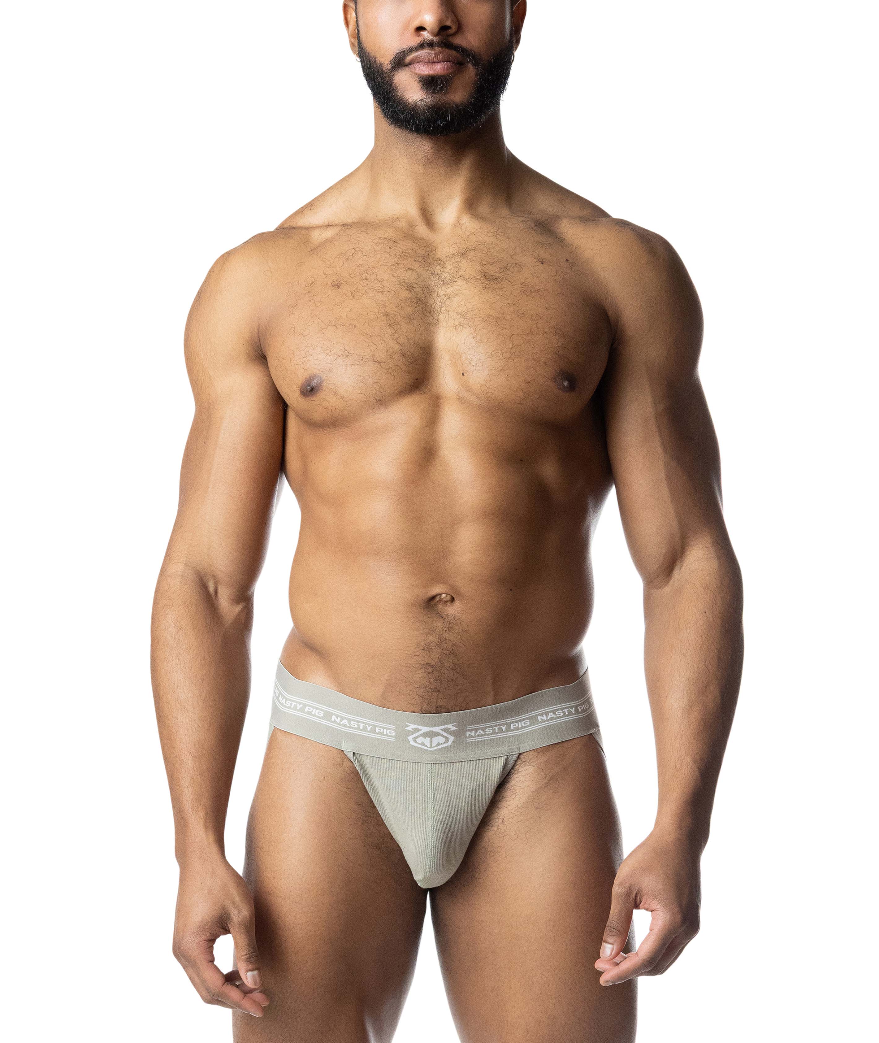 Nasty Pig Core Jock Strap - Sage Green/White