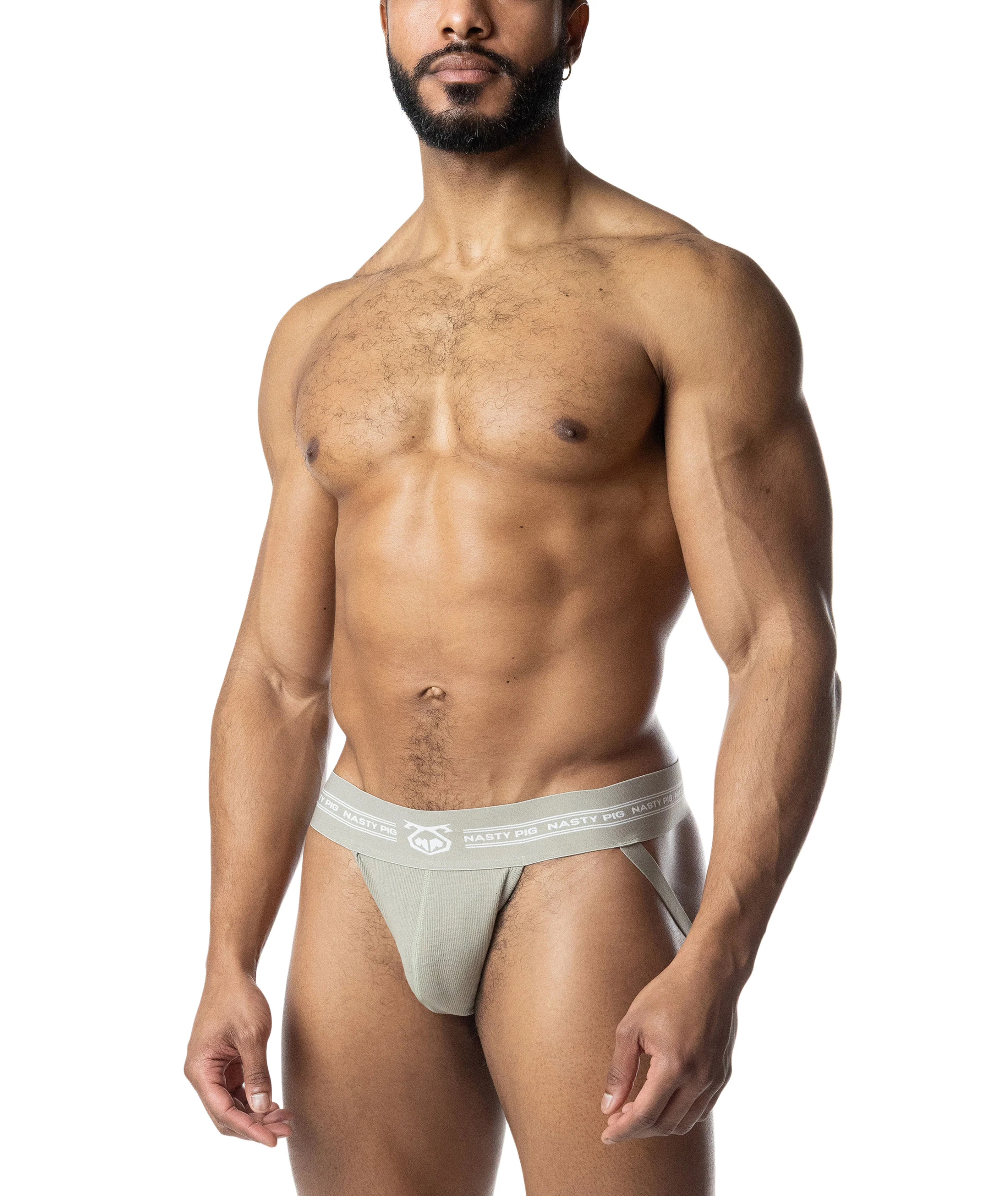 Nasty Pig Core Jock Strap - Sage Green/White - Image 2
