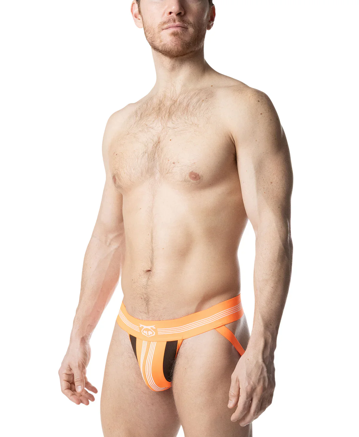 Nasty Pig Hyper Jock Strap - Vibrant Orange/White/Black - Image 3